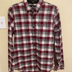 Hollister Men's Small Flannel Long Sleeve Stretch Button Down Shirt